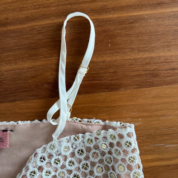 EastnWest Label Tie-Front Top in White Mirror (S) - Picture 4 of 5